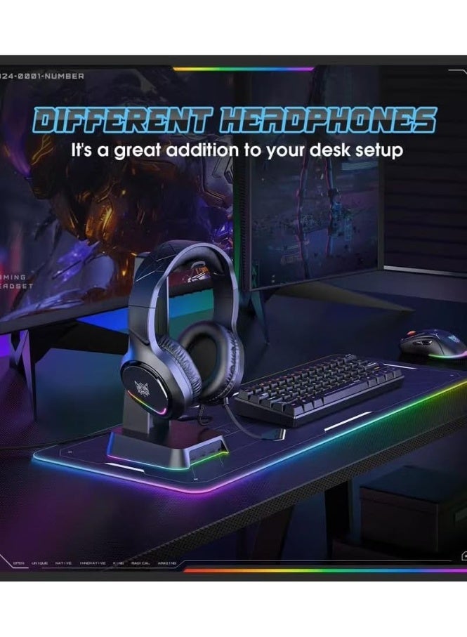 onikuma Wired Gaming Headset X31 with Hi-Res Surround Sound , Noise cancelling Microphone for Clear Communication During Gaming , RGB Lighting Adds a Touch of Beauty to Your Desk , Ergonomic Design with Soft Ear Cushions and Adjustable Headband , Compatible with PC, PS5, Xbox, and Mobile for an Immersive Gaming Experience on All Platforms - Image 5